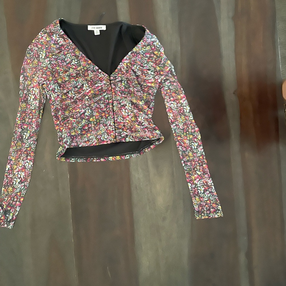 Steve Madden long sleeve corset like top